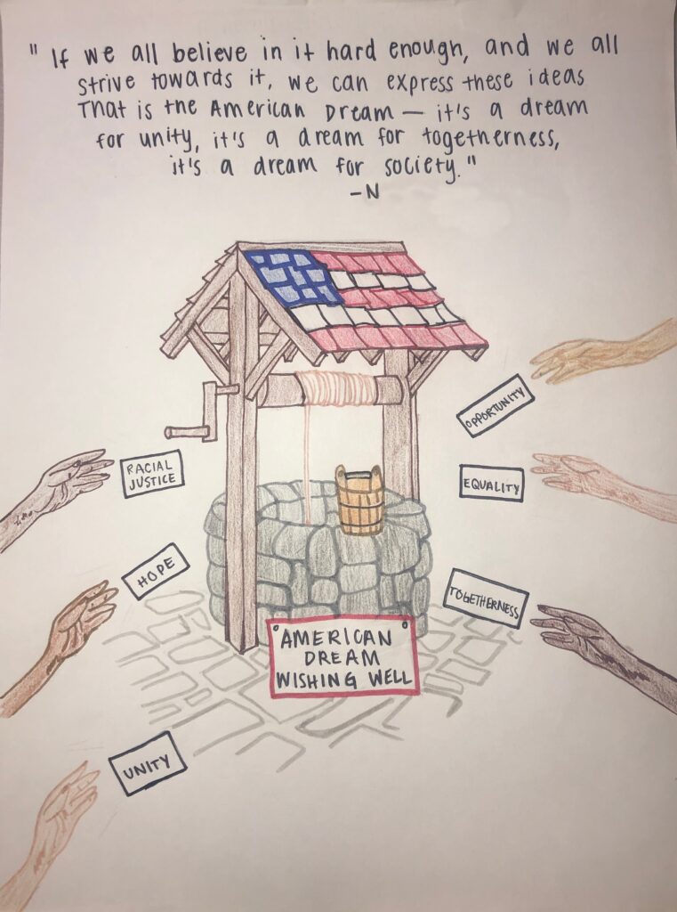 "If we all believe in it hard enough, and we all strive towards it, we can express these ideas that is the the American Dream - it's a dream for unity, it's a dream for togetherness, it's a dream for society."